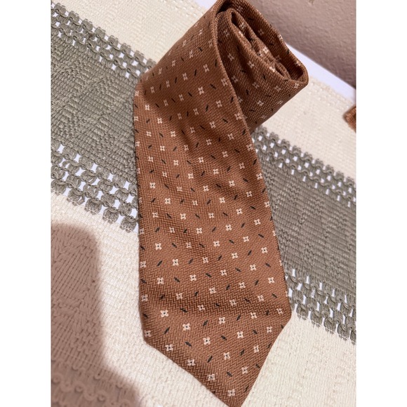 Coach Other - Coach Necktie Mens OS Brown Excellent Geometric Herringbone Italian Silk